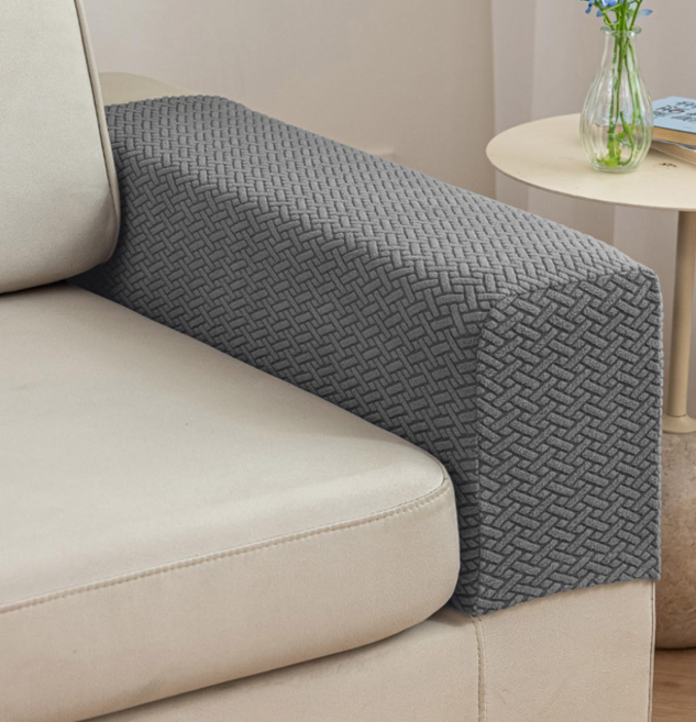 Washable, Soft, And Skin-Friendly Gray Sofa Armrest Covers