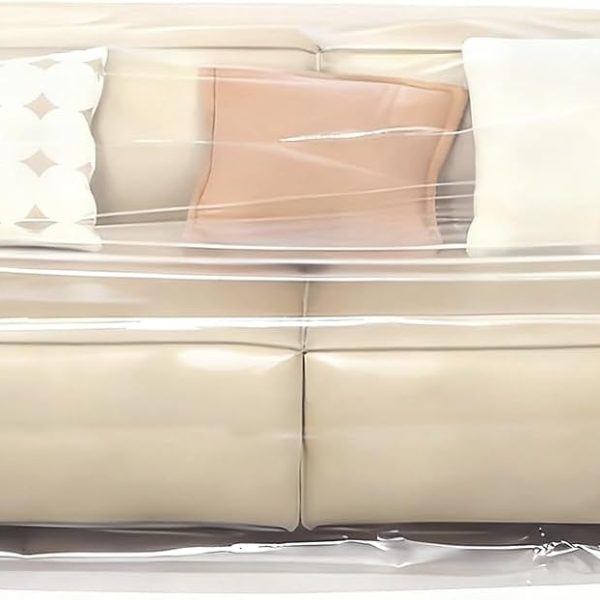 Extra-Thick Transparent Plastic Sofa Cover, Dust Protection