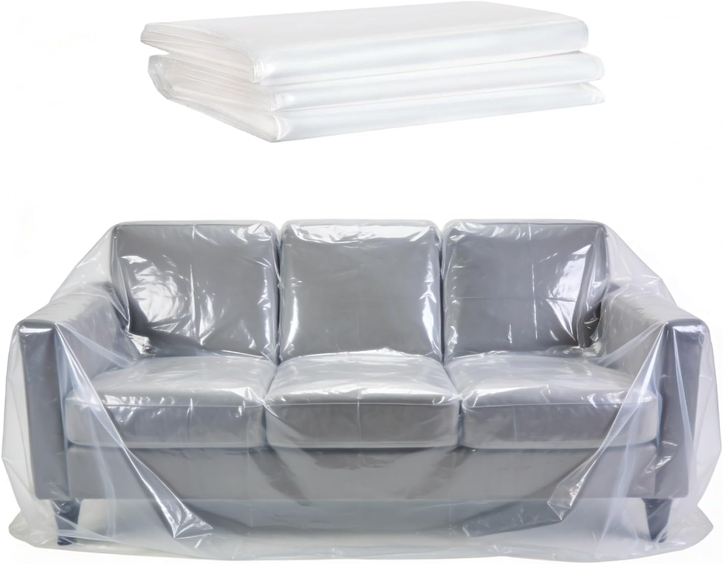 2-Pack Plastic Sofa Covers, Thickened, Waterproof, And Dustproof