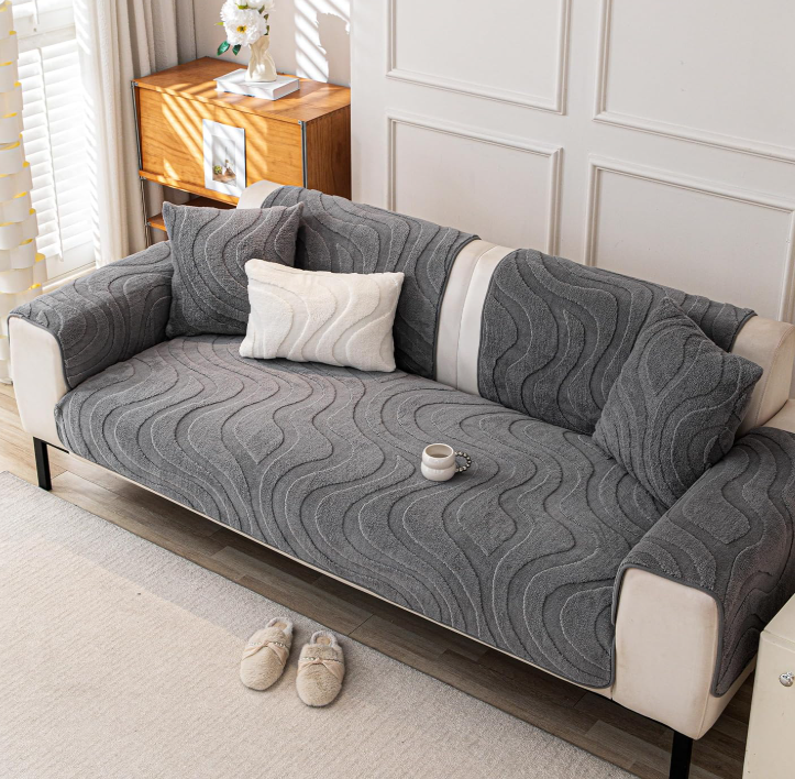Non-Slip Velvet-Textured Sofa Armrest Covers - Image 2