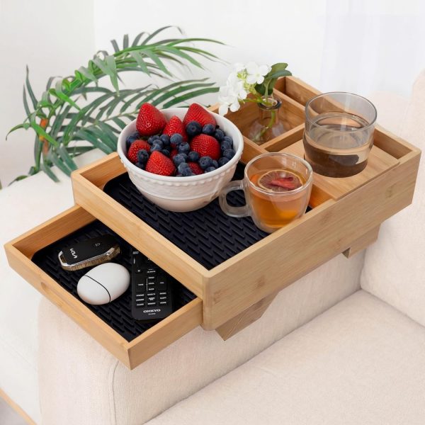 7-In-1 Clip-On Sofa Armrest Tray With Drawer