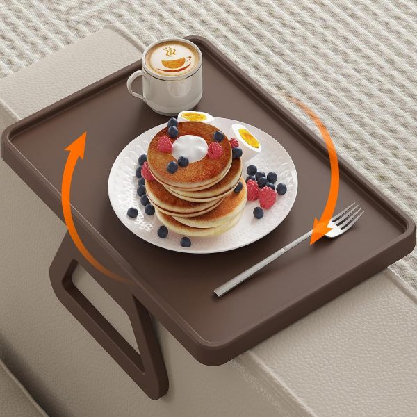 Adjustable Sofa Armrest Tray, Rotating Plastic Storage Platform