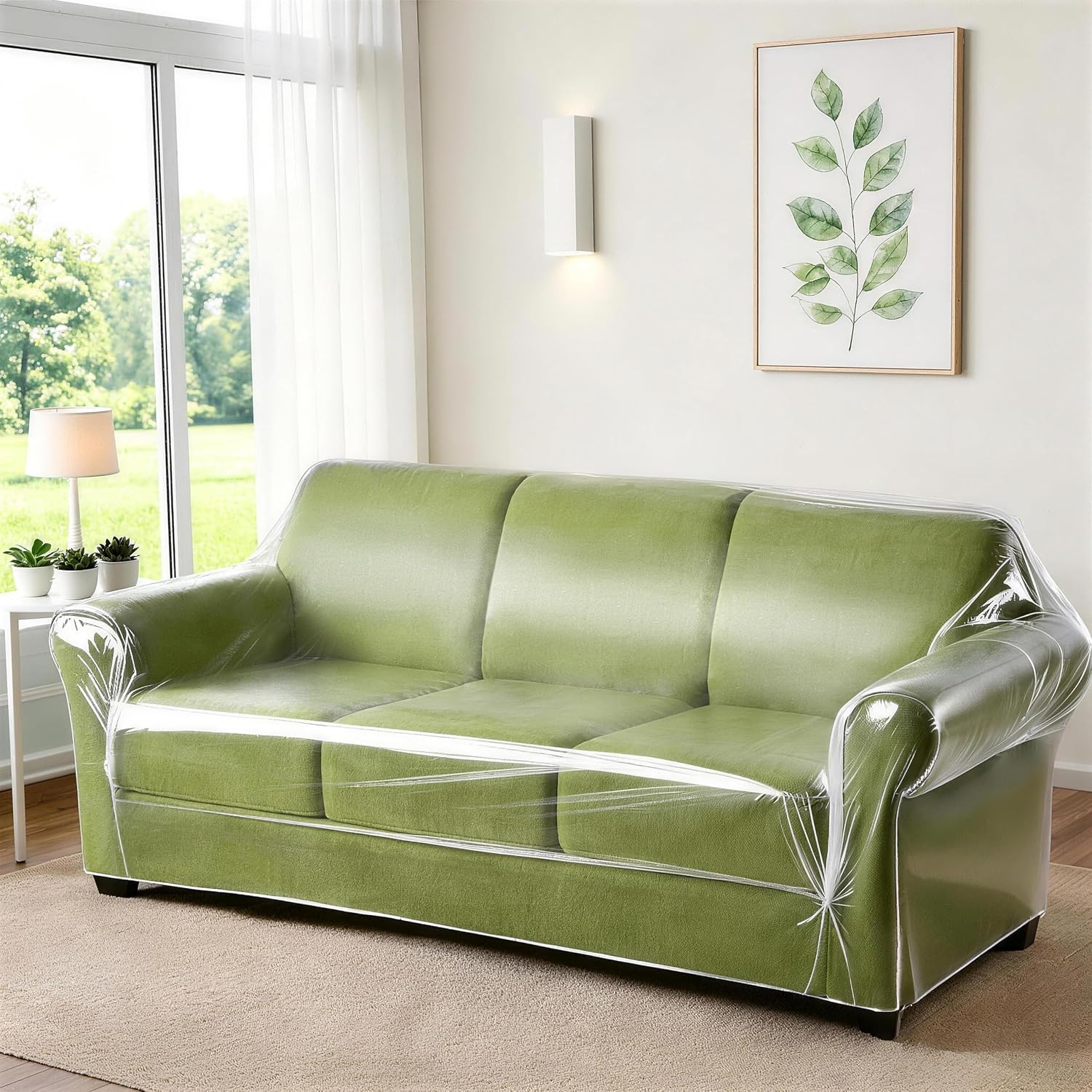 Thickened Transparent Plastic Sofa Cover, Waterproof, Dustproof, And Scratch-Resistant