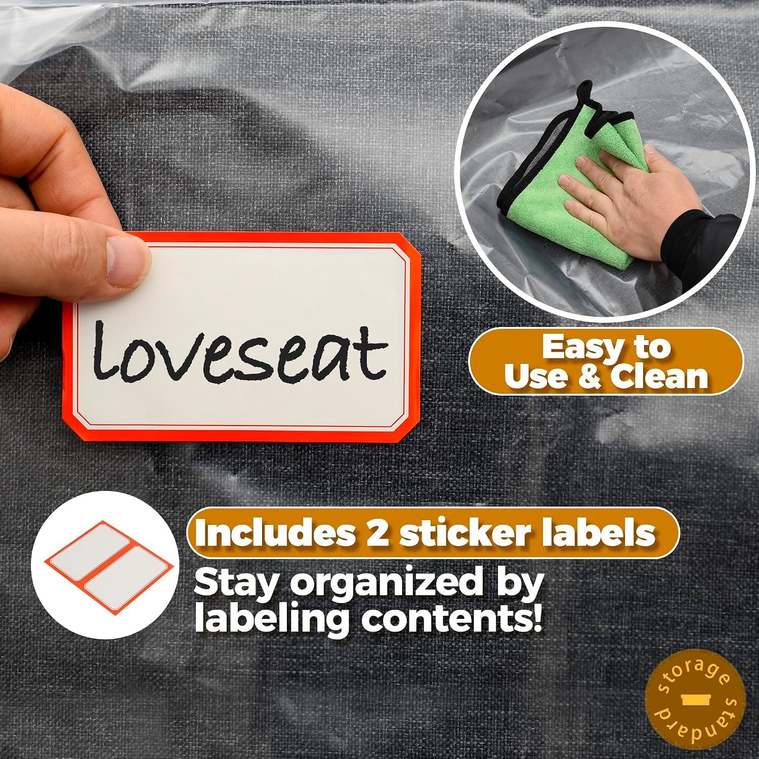 Plastic Furniture Cover For Moving And Storage (Loveseat/Two-Seater Size) - Image 2