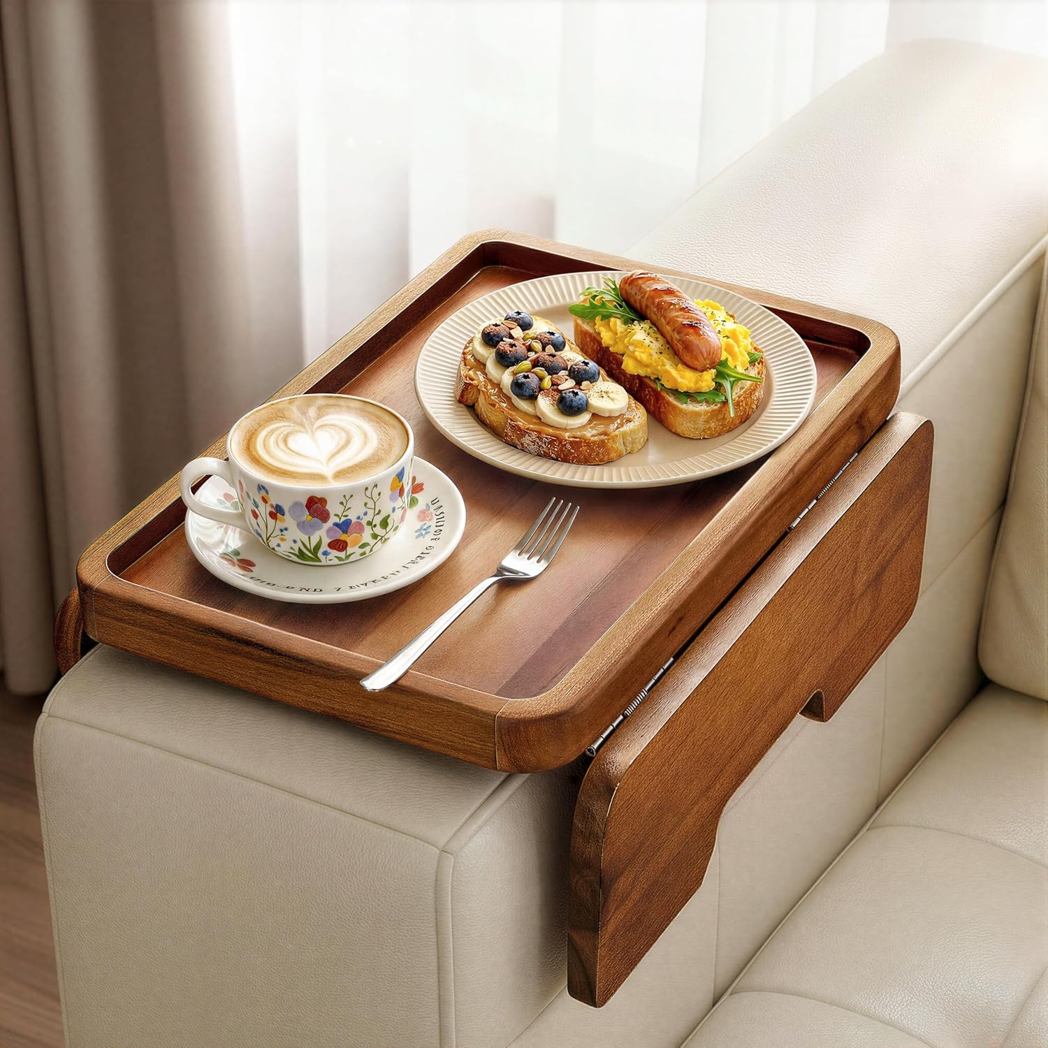 Foldable Wooden Sofa Armrest Table